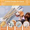 300 PCS 6 Inch Long Cotton Swabs in Box - Professional Large Cotton Swabs with Bamboo Handle - Double Sided Dog Ear Swab