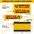 Yellow Adopt Me Dog Leash Sleeve Warning Wrap with Hook Carabiner
