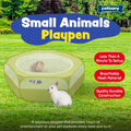 Small Animal Playpen with Zippered Top, Portable Waterproof Pet Cage (47"x23") for Kitten, Bunny, Guinea Pig, Hamster, C