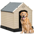 YITAHOME Plastic Dog House, Waterproof Indoor Outdoor Doghouse for Large or Small Dog, with Air Vents and Elevated Floor, Easy Assemble and Clean