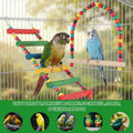 2 Pcs Bird Swing and Rainbow Color 6-Step Bird Ladder for Cage