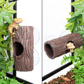 REPTIZOO Reptile Hide Cave Resin Hollow Tree Trunk Hideout Hermit Crab Climbing Toys Reptile Shelter Sleeping Cave for A