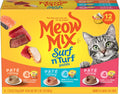 Meow Mix Surf ‘N Turf Patés, Wet Food Variety Pack, 12 Cups