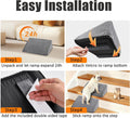 Dog Ramp for Stairs, Non-Slip Stair Wedges with Gentle Slope, Pet Ramp with Washable Cover and Self-Sticky Pads for Safe