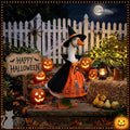 Halloween Porch Goose Outfit 23 In- Pumpkin Witch Costume for Goose Statue