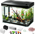 Betta Aquarium Starter Complete Kit,4 Gal Integrated Lid Small Fish Tank