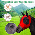 Horse Fly Mask with Ears, Comfortable Fit Stretch Fabric with UV Protection Soft on Skin Breathability for Medium Size H
