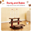Furcato 15''H Multi-Step Pet Stairs for High Beds & Sofas, 3-Step Cat Stairs with 2 Toy Balls, Wide Boards for Indoor Kittens Dogs Pets Climbing, Brown