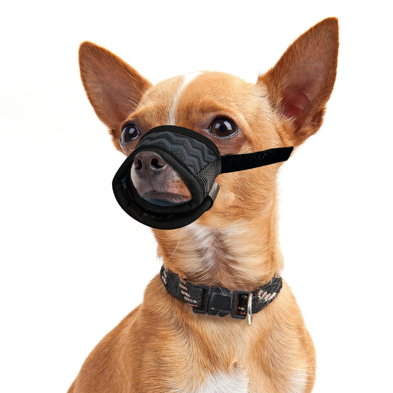 Soft and Breathable Dog Muzzle with Adjustable Straps for Small, Medium, and Large Dogs. Prevents Biting, Chewing, and Barking. Ideal for Grooming and Training. (Grey, XS Snout(3.9''-4.7''))