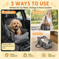 Center Console Dog Car Seat, Gray Booster for Small Dogs & Cats