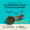 Chewsday Fresh Mint Flavor Dental Chews, Small Dog Treats, Healthier Teeth and Fresher Breath, Enzyme Powered for Advanced Cleaning, Made in the USA, 13 Count