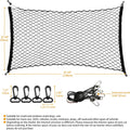 Dog Barrier for Car SUV, 47" Dogs Net with Metal Hooks, Stretchable Mesh Cargo Net, Car Divider Dog Gate for Driving Saf