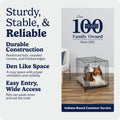 MidWest Homes for Pets 36-Inch iCrate for Medium-Large Breeds, 41-70 lbs, Single Door Folding Dog Crate with Divider Panel, Leak-Proof Tray & Secure Latches, Portable, Durable & Easy to Assemble