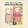 INABA Churu Indoor Care for Hairball Control, Functional Lickable Cat Treat with Taurine & Green Tea Extract, 0.5oz Each