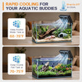 Dual-Head Aquarium Chiller Fan, Ultra-Quiet Fish Tank Cooler, 5-Speed Aquarium Cooling Fan Cools Water 3-7°F, Clip-on Wa