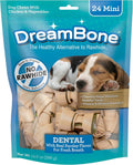 DreamBone Dental Mini Bones Rawhide-Free Dog Treats, 24 Count
