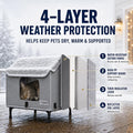 Outdoor Cat House Weatherproof for Spring Summer, Portable Cat Shelter for Stray Cats, No Installation Foldable Cat Tent Enclosure, Ventilated Pet House for Outside Camping Patio Garden（Unheated