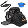 MOYLLOG Expandable Pet Carrier Bag - Airline-Approved, Breathable Mesh, Secure Zippers, Padded Handle & Multi-Pockets (Dark Grey)