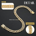 Tallew Gold Dog Chain Diamond Collar Walking Metal Chain Necklace with Secure Buckle Pet Cuban Style Collar Jewelry Accessories for Small Medium Large Dog Cats (10 inch)