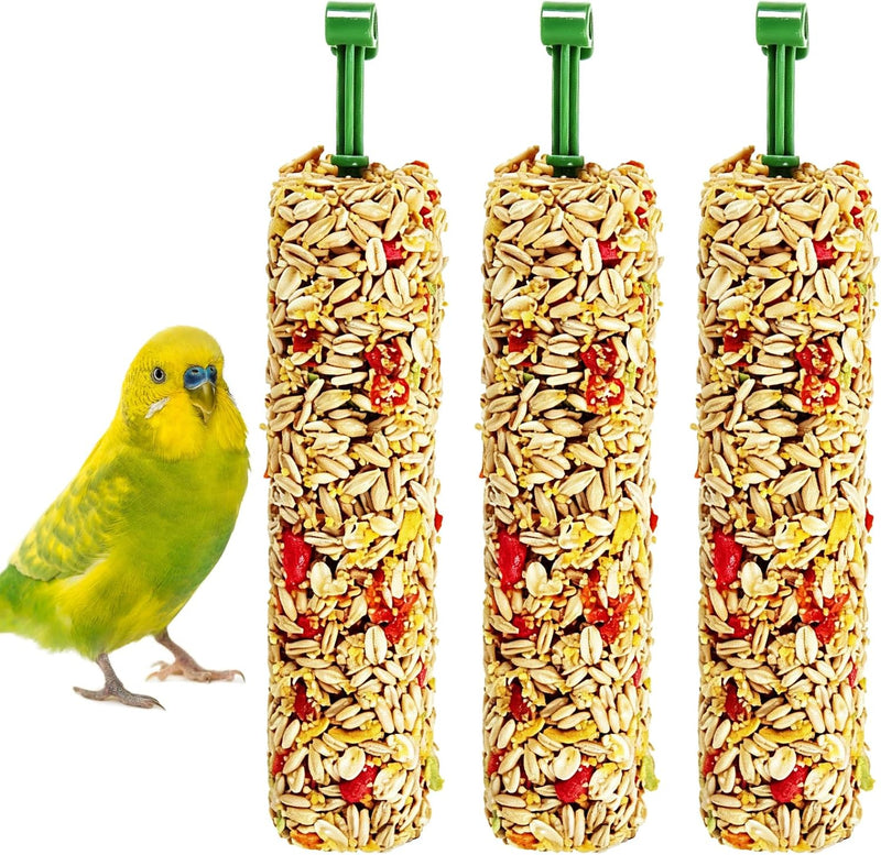 Parakeet Treats Sticks 3 PCS Bird Cereal Snacks Natural Chewing Toys