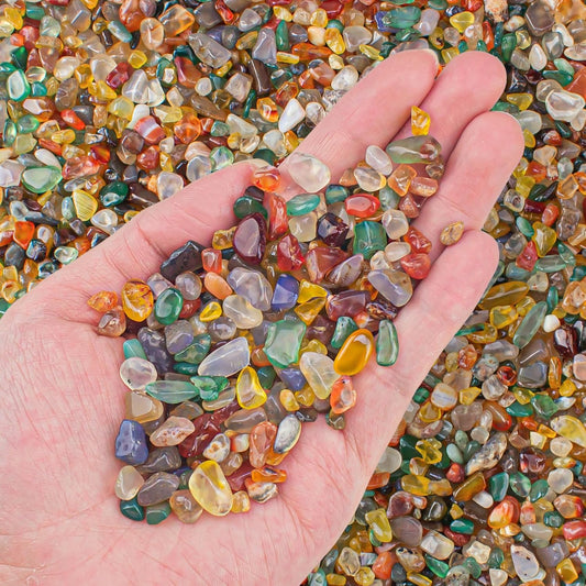 0.5 Lb/230g Colorful Agate Aquarium Fish Tank Gravel Rocks, Crushed Stone Crystal Chips Bulk Natural Gemstones Pebbles I