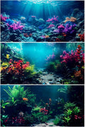 COMSUN 3 Pack Aquarium Background, 36x18 inch Polyester Aquarium Background