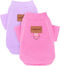 2 Pieces Dog Sweaters with Leash Ring Fleece Dog Winter Clothes for Small Dogs Girl Boy Turtleneck Pet Sweatshirt Puppy 