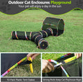 Naielfopet Outdoor Cat Enclosure, 3-in-1 Portable Pop Up Cat Mesh Tent with Tunnel for Cat Run, Easy Set Up and Foldable Catio Playground for Indoor Cats, Rabbits & Small Animals, Includes Storage Bag