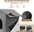 Insulated Outdoor Cat House Weatherproof Winter, Grey