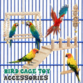 Sonwyoung 10 Pcs Parrot Swing Toys and Bird Perches Platform with Climbing Ladder Chewing Standing Hanging Parakeet Toys Bird Cage Accessories for Budgerigar Conure Cockatiel Finches Lovebirds
