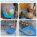 kathson Bird Bath for Cage Parakeet Bathing Tube for Budgie Conure Parakeet Finch Canary Cockatiel Parrot Lovebird (Rand