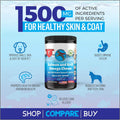 Wild Alaskan Salmon Krill Oil Chews for Dogs - 120 Soft Treats - Omega 3 6 9 Fish Supplement EPA, DHA for Itch-Free Skin
