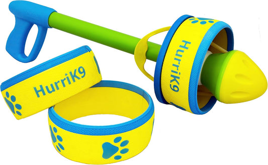 HurriK9 Dog Ring Launcher, Starter Pack Launcher + 3 Standard Rings