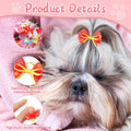 Chumia 100 Pcs Dog Hair Bows with Rubber Band for Small Dogs Puppy Hair Accessories Grooming Bows Pet Bowknot for Cat Poodle Shih Tzu(Classic)