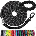 Long Dog Leash 15 FT: Heavy Duty Rope Leashes for Dogs Training with Swivel Lockable Hook Reflective Threads Bungee and 