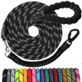 Long Dog Leash 10 FT: Heavy Duty Rope Leashes for Dogs Training with Swivel Lockable Hook Reflective Threads Bungee and Padded Handle - Dog Lead for Large Small Medium Dogs Outside Walking Hiking