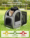 Pecute Cat Backpack Carrier Expandable , Foldable Pet Backpack for Cats & Small Dogs Up to 11lbs, with 4-Side Breathable Mesh, Multi-Entry & Lockable Zippers for Travel, Hiking, Camping - Hands Free,