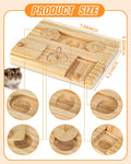 Guinea Pig Foraging Toys, 6 in 1 Hamsters Wooden Interactive Enrichment Toys, Treat Dispenser for Small Animal, for Rabb