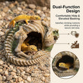 Reptile Hide Skull Animal Skeletons Decorations, Aquarium Hideaway Cave Fish Tank Decorations for Amphibians, Betta Fish