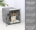 MidWest Homes for Pets Small Dog Crate Cover Featuring Teflon Fabric Protector, Poly-Cotton Privacy Kennel Cover Fits Most 24-inch Crates, Gray Designer Print, Washable, Reduces Barking