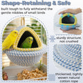 Jevnd Natural Hand-Woven Cotton Bird Nest for Cage, Dual-Mount Sturdy Cozy Parrot Nest Bed & Breeding House, Hanging Bird Hut for Budgie, Lovebird, Small Bird Sleeping Bed Hideout & Shelter with Hooks