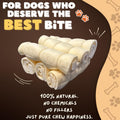 Woofley's 5-6" Buffalo Beef Cheek Roll -(100 Count)- Beef Cheek Rolls for Dogs - Long Lasting Natural Dog Chews