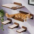 Cat Wall Shelves - Wall Mounted Cat Shelves with Feeding Station