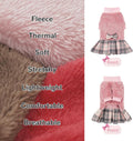 YUDODO Fleece Small Dog Sweater Dress with Bowtie, Warm Girl Dog Clothes
