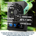 Reptile Ventilation Fan with Humidity Sensor and High-Temp Alarm, Fan Dehumidifier for Reptile Enclosure and Terrarium, 
