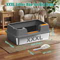 OROLEY 2PACK Stainless Steel Litter Box with High Sides Lid, Extra Large XXXL Litter Box for Big Cats, Metal Kitty Litter Boxes with Anti-Leakage Enclosure,Non-Stick