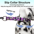 Martingale Collar for Dogs with Buckle Floral No Pull Training Dog Collars (Purple Floral, Medium)
