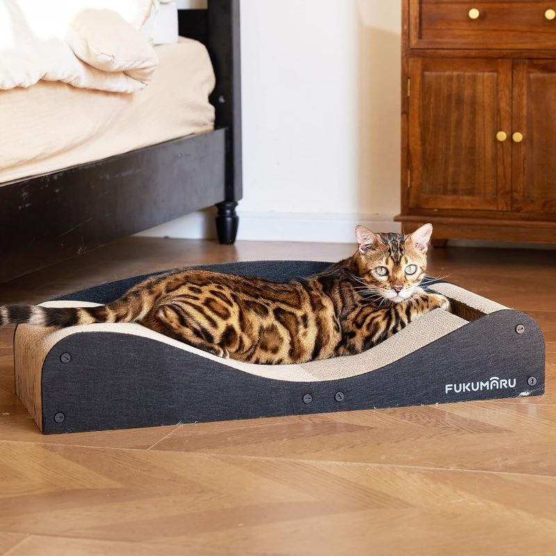 FUKUMARU Cardboard Cat Scratcher Bed, Extra Large 29.1 Inch Cat Scratch Pad