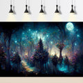 Mystical Dark Forest Aquarium Background Fantasy Glowing Neon Light Forest World Terrarium Background Mysterious Foggy F