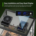 2 PCS Reptile Ventilation Fan with Thermo-Hygrometer | Air Circulation Fan for Terrariums, Enclosures & Aquariums | Quie
